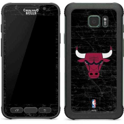 NBA Chicago Bulls Black Distressed Galaxy S7 Active Skin