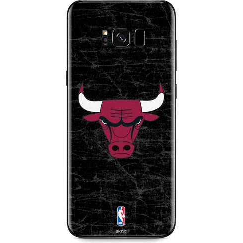 NBA Chicago Bulls Black Distressed Galaxy S8 Plus Skin