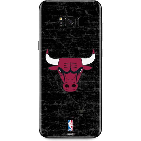 NBA Chicago Bulls Black Distressed Galaxy S8 Skin