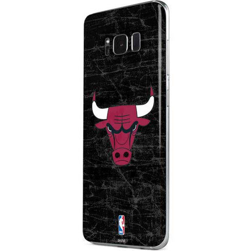 NBA Chicago Bulls Black Distressed Galaxy S8 Skin