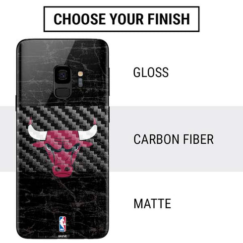 NBA Chicago Bulls Black Distressed Galaxy S9 Skin