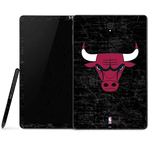 NBA Chicago Bulls Black Distressed Samsung Galaxy Tab Skin