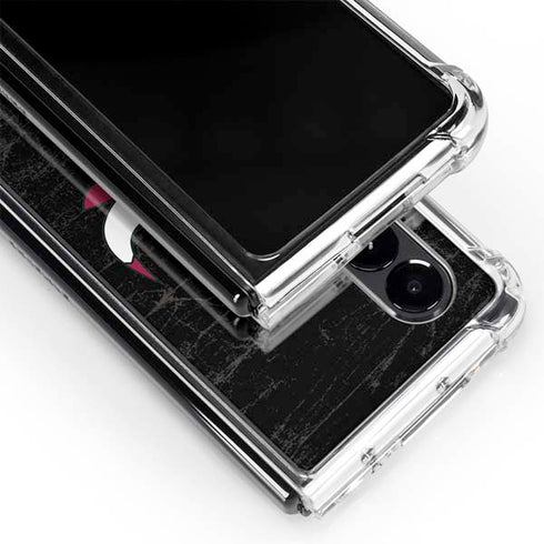 NBA Chicago Bulls Black Distressed Galaxy Z Fold4 5G Clear Case