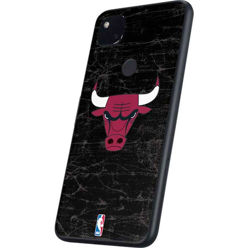 NBA Chicago Bulls Black Distressed Google Pixel 4a Skin