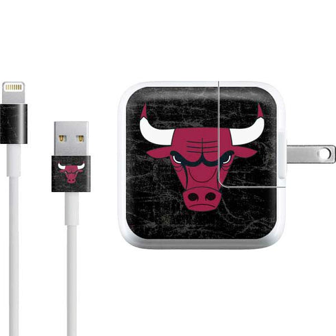 NBA Chicago Bulls Black Distressed iPad Charger (10W USB) Skin