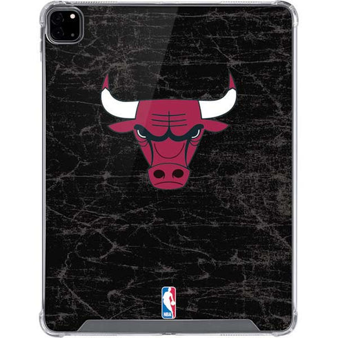 NBA Chicago Bulls Black Distressed iPad Pro 12.9in (2020) Clear Case