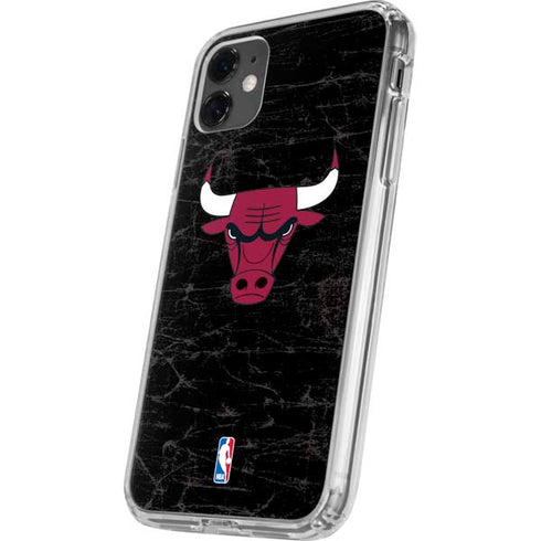NBA Chicago Bulls Black Distressed iPhone 11 Clear Case