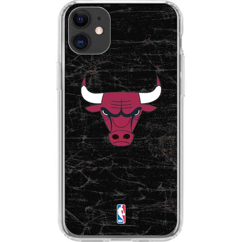 NBA Chicago Bulls Black Distressed iPhone 11 Clear Case