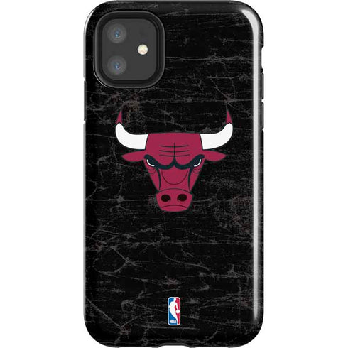 NBA Chicago Bulls Black Distressed iPhone 11 Impact Case