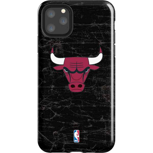 NBA Chicago Bulls Black Distressed iPhone 11 Pro Max Impact Case