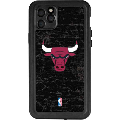 NBA Chicago Bulls Black Distressed iPhone 11 Pro Max Waterproof Case
