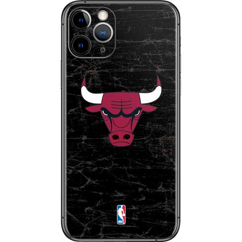 NBA Chicago Bulls Black Distressed iPhone 11 Pro Skin