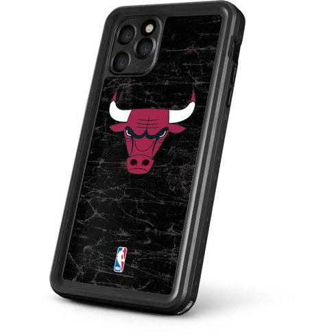 NBA Chicago Bulls Black Distressed iPhone 11 Pro Waterproof Case