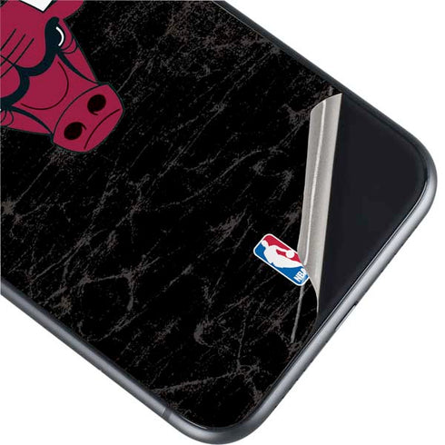 NBA Chicago Bulls Black Distressed iPhone 11 Skin