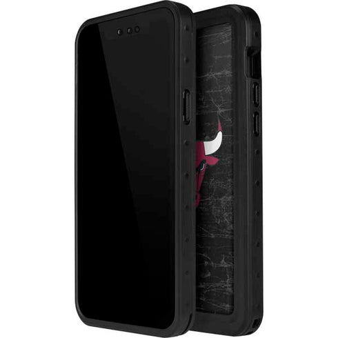 NBA Chicago Bulls Black Distressed iPhone 12 Mini Waterproof Case
