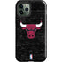 NBA Chicago Bulls Black Distressed iPhone 12 Pro Impact Case