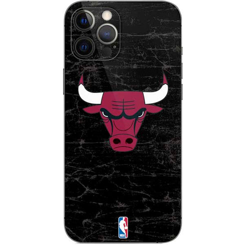 NBA Chicago Bulls Black Distressed iPhone 12 Pro Max Skin