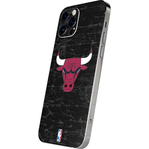 NBA Chicago Bulls Black Distressed iPhone 12 Pro Max Skin