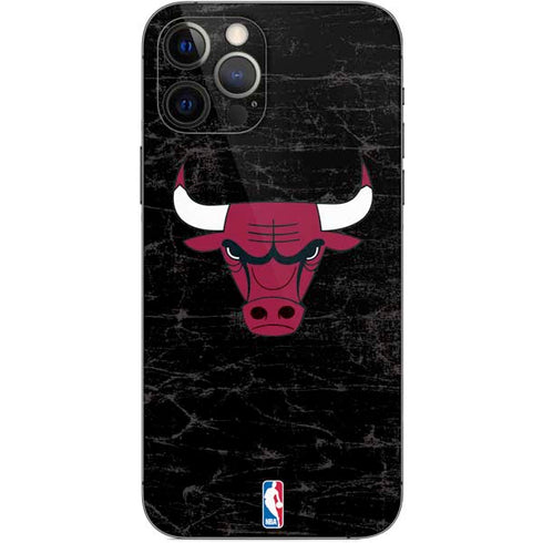 NBA Chicago Bulls Black Distressed iPhone 12 Pro Skin
