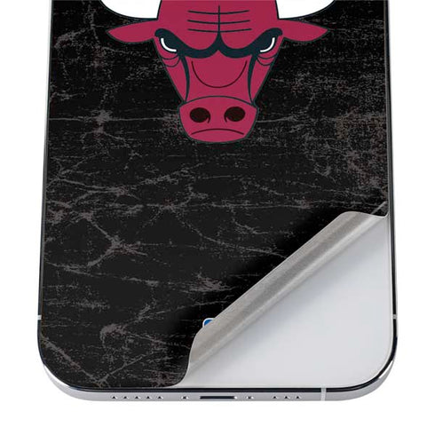 NBA Chicago Bulls Black Distressed iPhone 12 Pro Skin