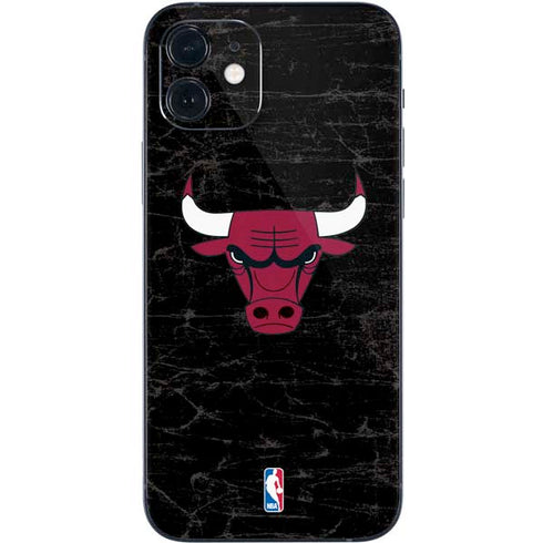 NBA Chicago Bulls Black Distressed iPhone 12 Skin