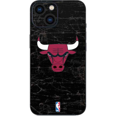 NBA Chicago Bulls Black Distressed iPhone 13 Mini Skin