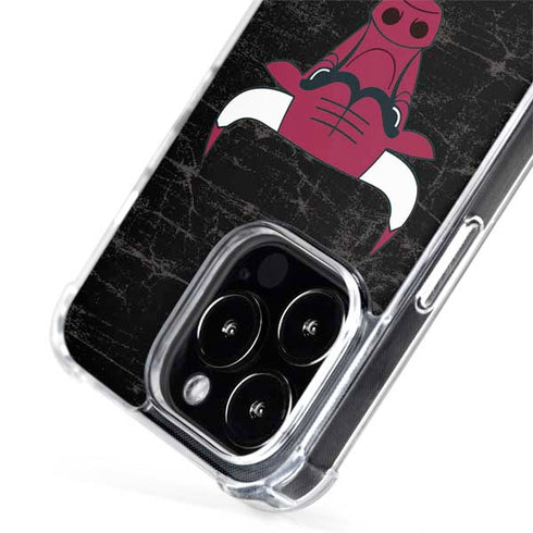 NBA Chicago Bulls Black Distressed iPhone 13 Pro MagSafe Case