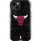 NBA Chicago Bulls Black Distressed iPhone 15 Plus Impact Case