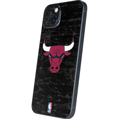 NBA Chicago Bulls Black Distressed iPhone 14 Plus Skin