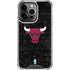 NBA Chicago Bulls Black Distressed iPhone 14 Pro Clear Case