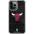 NBA Chicago Bulls Black Distressed iPhone 14 Pro Max Clear Case