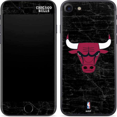 NBA Chicago Bulls Black Distressed iPhone 8 Skin