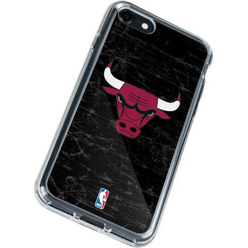 NBA Chicago Bulls Black Distressed iPhone SE (2nd & 3rd Gen) Clear Case