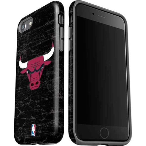 NBA Chicago Bulls Black Distressed iPhone SE (2nd & 3rd Gen) Pro Case