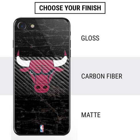 NBA Chicago Bulls Black Distressed iPhone SE (2nd & 3rd Gen) Skin