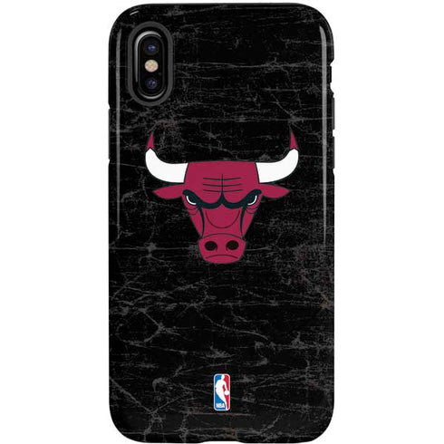 NBA Chicago Bulls Black Distressed iPhone X Pro Case