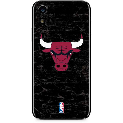 NBA Chicago Bulls Black Distressed iPhone XR Skin