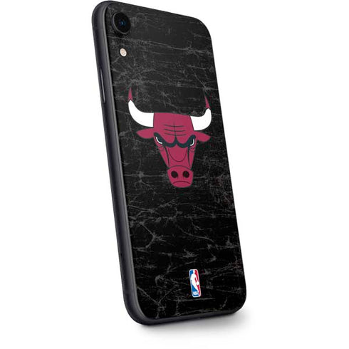 NBA Chicago Bulls Black Distressed iPhone XR Skin