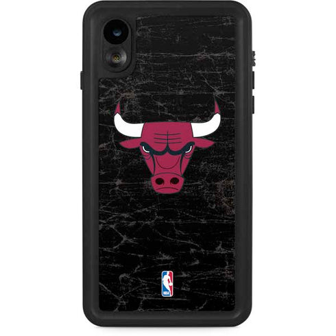 NBA Chicago Bulls Black Distressed iPhone XR Waterproof Case