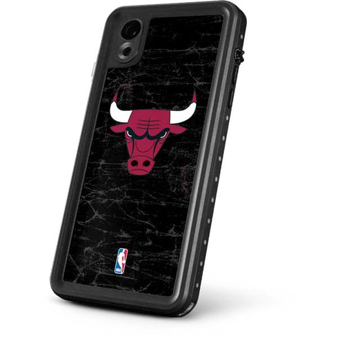 NBA Chicago Bulls Black Distressed iPhone XR Waterproof Case