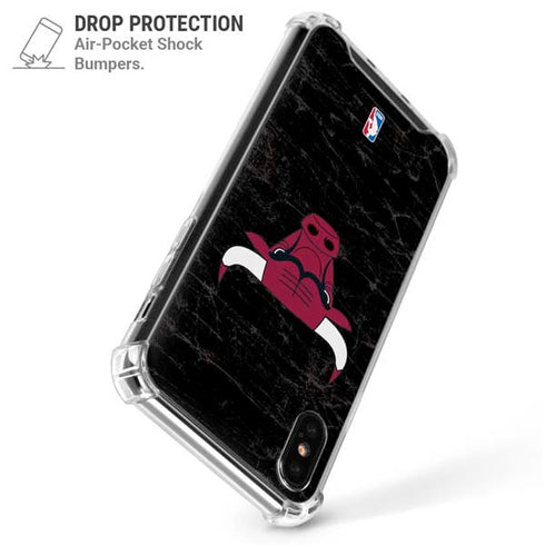 NBA Chicago Bulls Black Distressed iPhone XS Max Clear Case