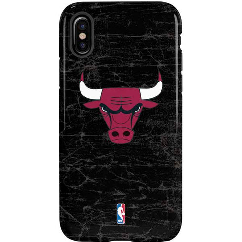 NBA Chicago Bulls Black Distressed iPhone XS Pro Case