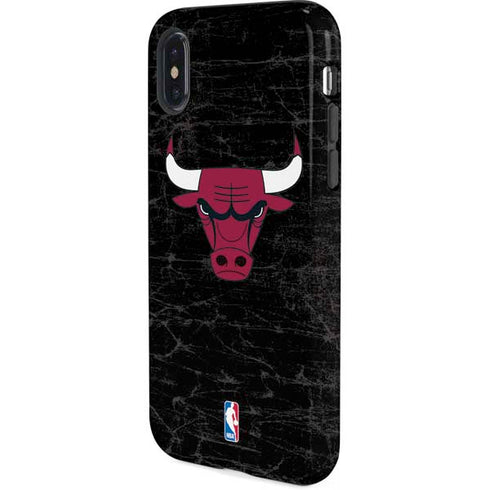 NBA Chicago Bulls Black Distressed iPhone XS Pro Case