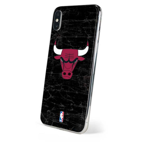 NBA Chicago Bulls Black Distressed iPhone XS Skin