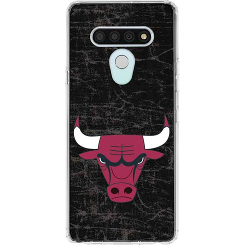 NBA Chicago Bulls Black Distressed LG Stylo 6 Clear Case