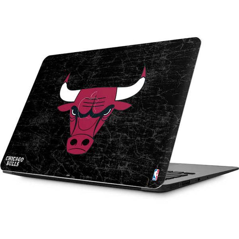 NBA Chicago Bulls Black Distressed Apple MacBook Skin