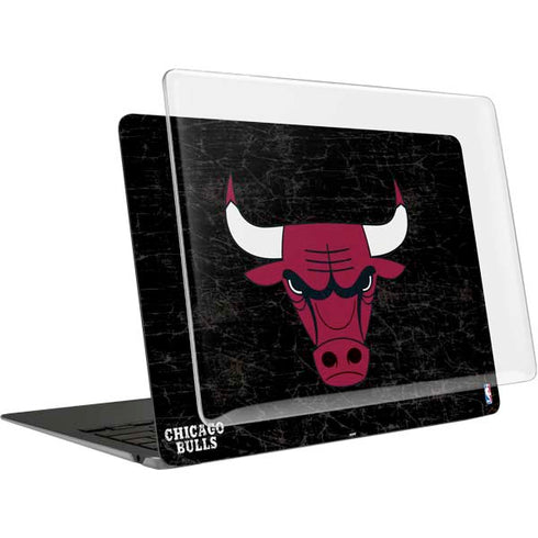 NBA Chicago Bulls Black Distressed MacBook Air 13in (2020) Case plus Skin