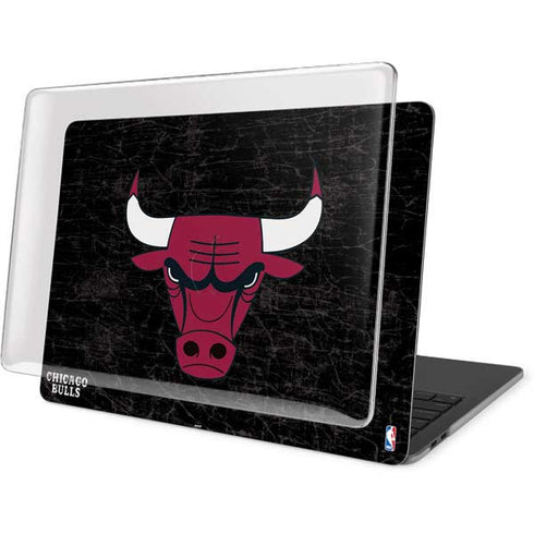 NBA Chicago Bulls Black Distressed MacBook Pro 15in (2016-19) Case plus Skin