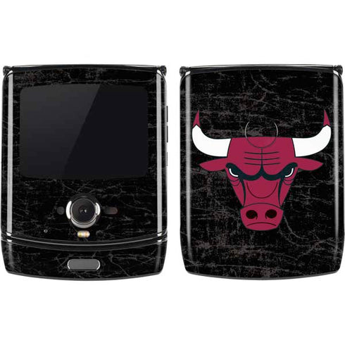 NBA Chicago Bulls Black Distressed Motorola RAZR Skin