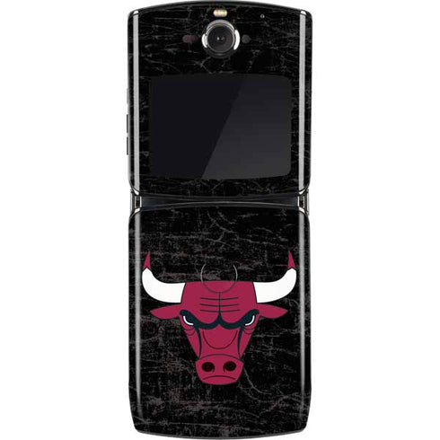 NBA Chicago Bulls Black Distressed Motorola RAZR Skin